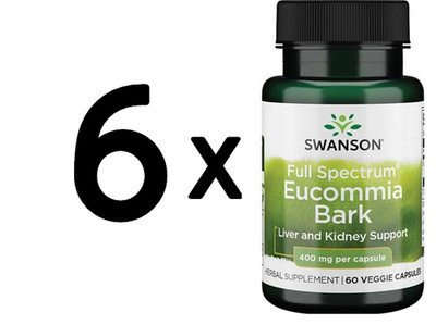 6 x Swanson Full Spectrum Eucommia Bark, 400mg - 60 vcaps (203,52 EUR/kg)
