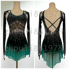 New  Ice Figure Skating Dress Figure Skating Dress For Competition black dyeing