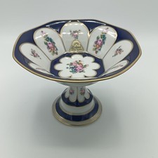 Lindner Kueps Aufsatzschale Sanssouci Echt Kobalt Goldstaffage Dekor Blumen 20cm