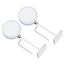 2 Pcs Retractable Remote Control Tether Remote Cable Lock W Iron Cap White