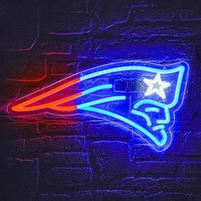 Football Neon Sign for Wall Decor Football Neon Light for Man Cave Blue-Patriot