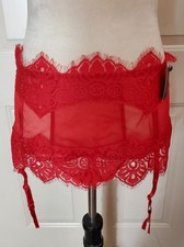 Frederick's Of Hollywood Stephanie Red Eyelash Lace Garter Fairy Whimsical