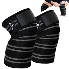 Knee Wraps for Weightlifting Pair , 78" Cotton Knee Wrap for Squats  WODs, ...