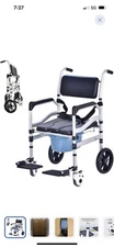 Rolling Shower Chair with Wheels for Elderly and Disabled, Foldable...