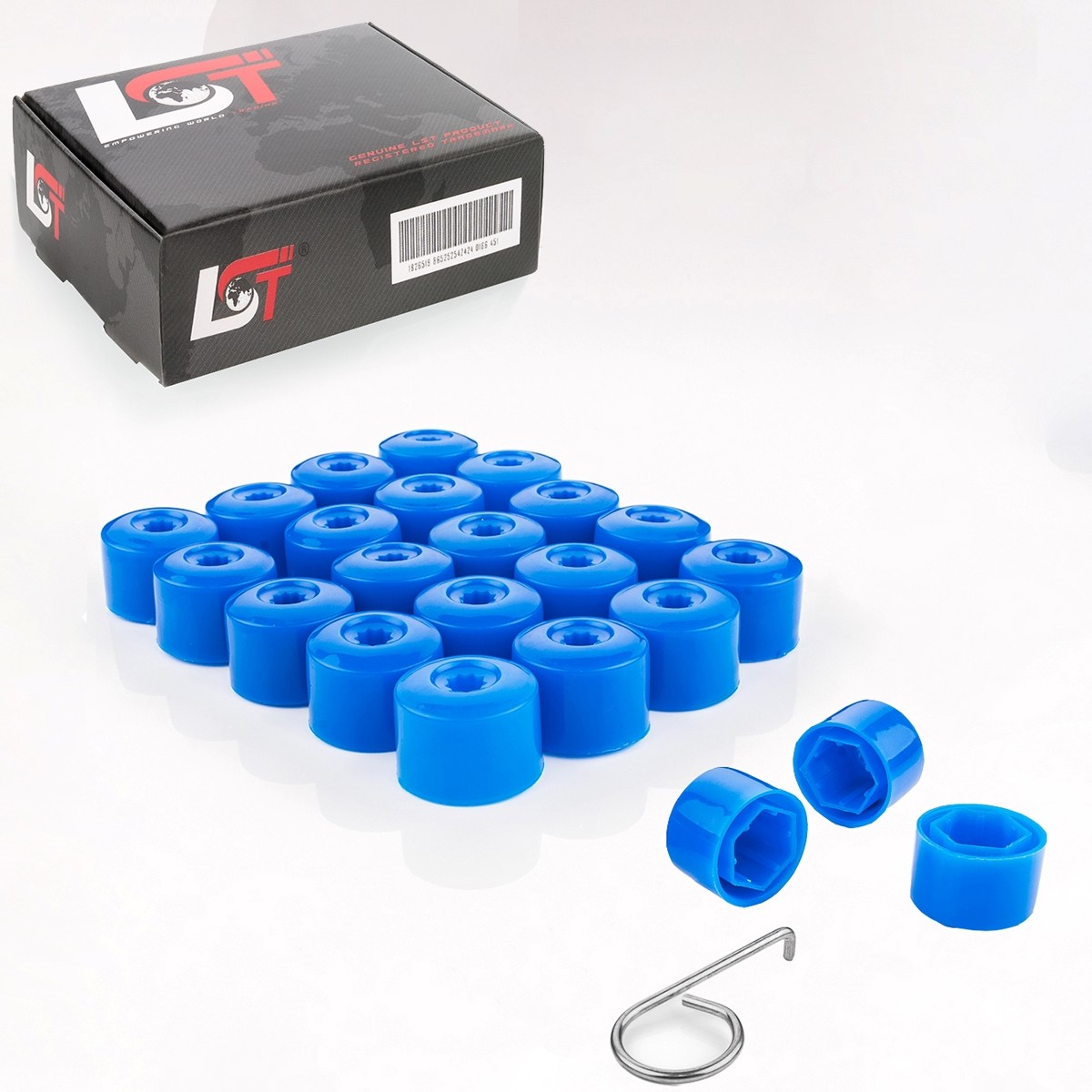 20x Wheel Bolt Caps Covers Lug Nuts Set 17 mm Blue for SAAB