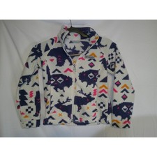 Columbia Kids Fleece Jacket Girls Size Small White Blue Pink Orange Buffalo