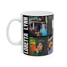 Loretta Lynn Ceramic Mug 11oz, Music Fan Gift, Coffee Cup, Classic Music