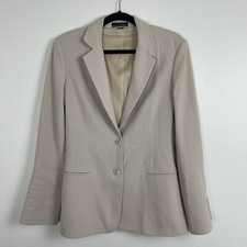Strenesse Gabriele Strehle Blazer Womens 4 Tan Wool Jacket Slit Sleeve Germany