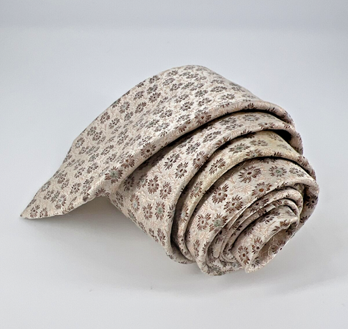 Vintage Givenchy Monsieur Men's Tie 100% Silk Madder Floral Ivory Switzerland - Picture 6 of 9