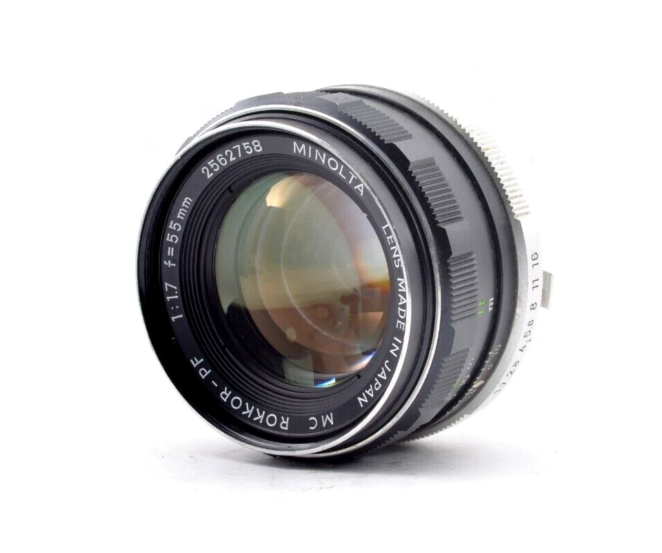 Minolta Rokkor PF 55mm Focal Camera Lenses f/1.7 Maximum Aperture