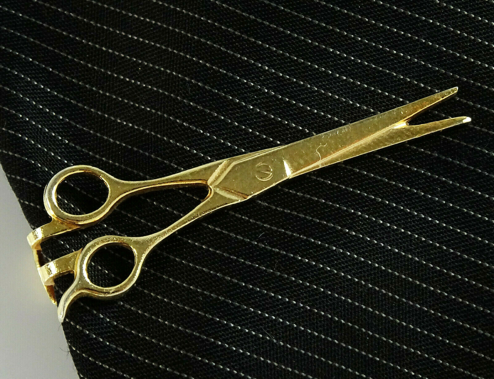 Stylish Barber Shears Figural Scissors Tie Clip Bar Accessory-image