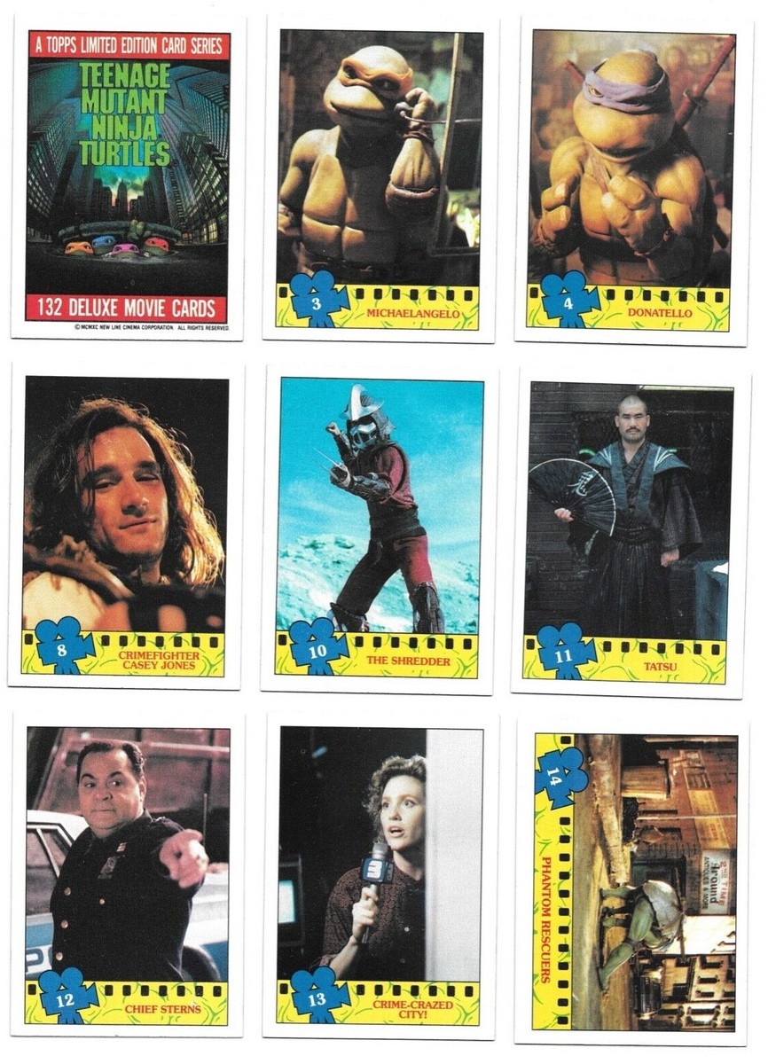 1990 Topps Teenage Mutant Ninja Turtles Movie Cards TMNT
