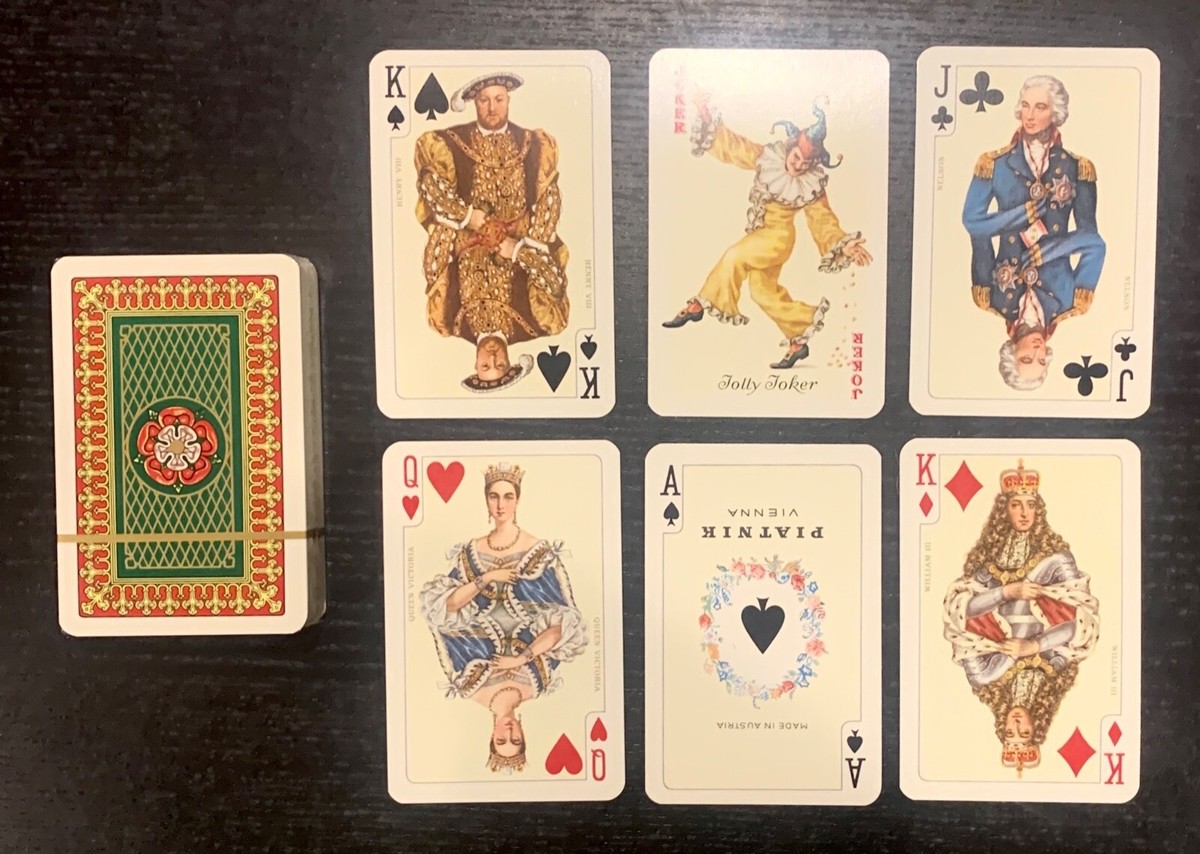 PLAYING CARDS - TUDOR ROSE - PLATNIK VIENNA AUSTRIA - 2 DECKS