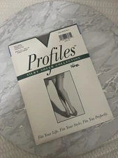 Vtg Hanes Profiles Silky Sheer Barely There E14 Control Top Pantyhose SZ CD