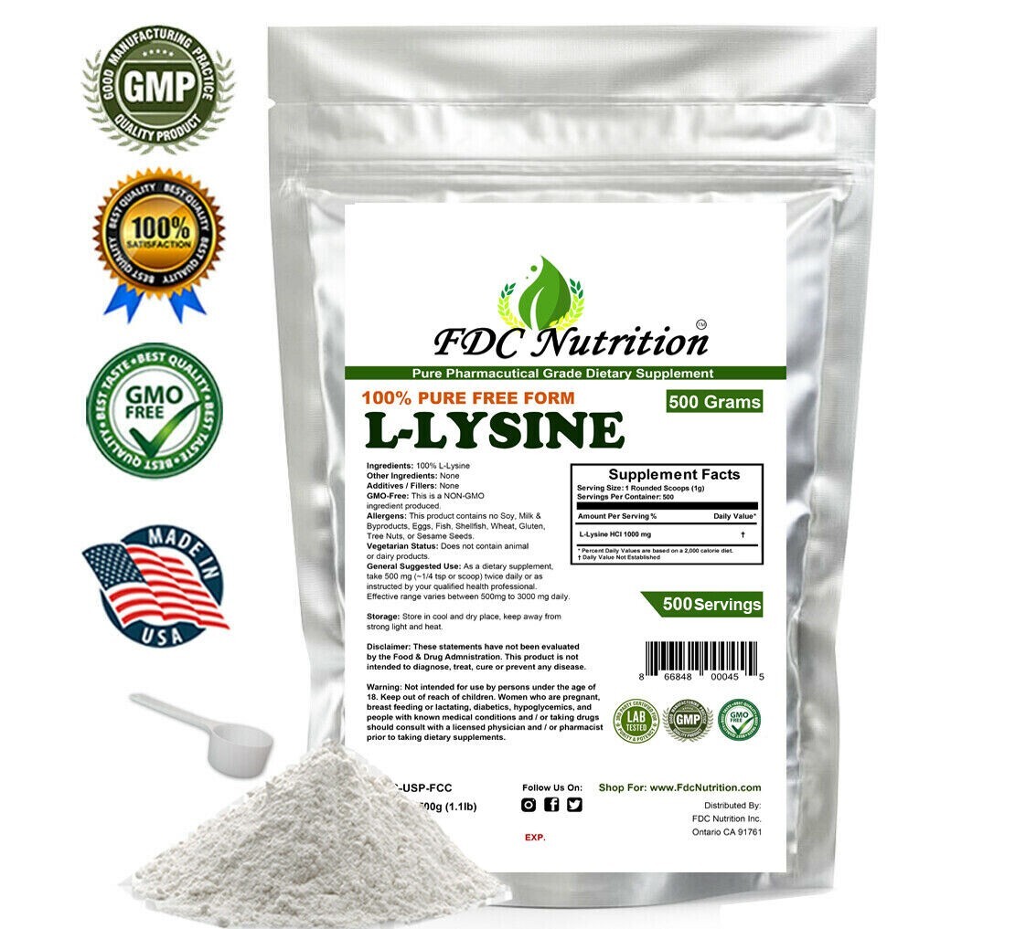 l carnitine and l lysine 500g (1.1 lb) L-LYSINE HCL PURE POWDER US PHARMACEUTICAL GRADE KOSHER nonGMO Size:Trial Set take 2 capsules daily Skin&Lab Glutathione Ampoule Toner 전문의약품