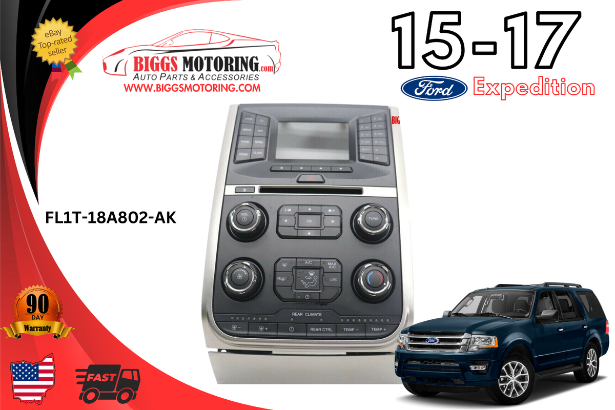 2015-2017 Ford Expedition Radio Face Climate Control Panel FL1T