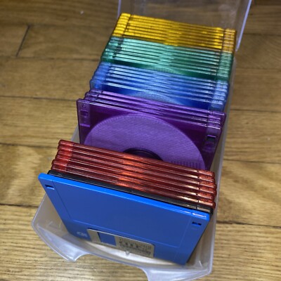 34  Memorex Rainbow Pack 3.5 Inch PC Formatted HD Floppy Disks