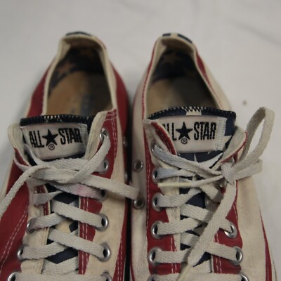 Vintage MADE USA Converse ALL STAR American Flag Stars Stripes Low