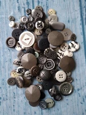 100 Assorted Shades of Grey Buttons
