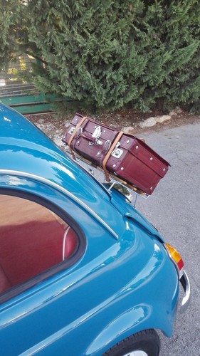 Cinghie in vero cuoio su misura portapacchi auto d'epoca fiat morgan mercedes ec - Imagen 13 de 15