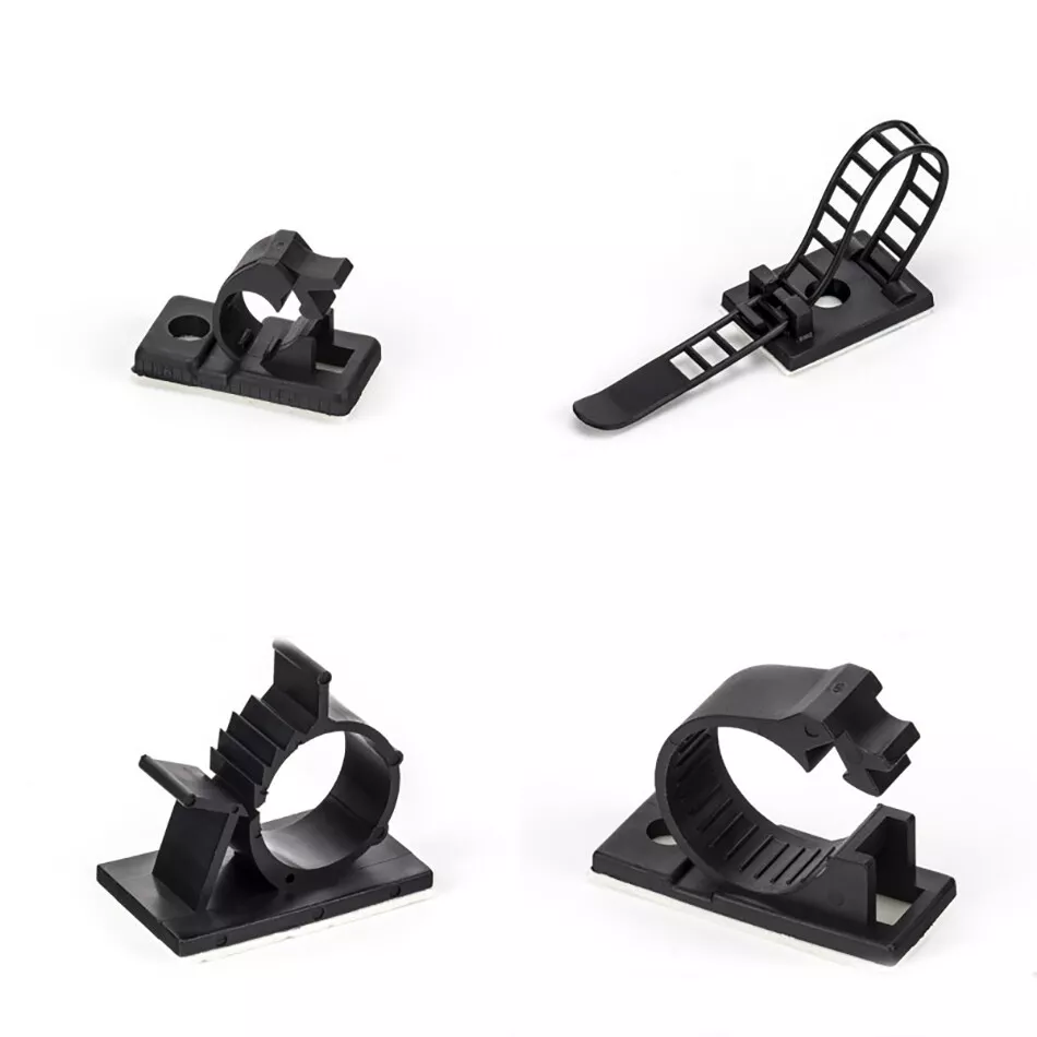 Self Adhesive Cable Management Clips Fixed Clamp Adjustable Clips 7.9-25.4mm