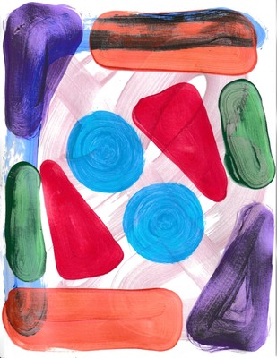 Colorful Play No. 48 Pink brush drifted figure colors