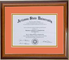 DIPLOMA FRAME 8x6,7x9,8x10,8.5x11,9x12,10x13,11x14 RC WALNUT-ORANGE