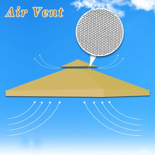 Replacement Canopy 8'X8' 10x10' Gazebo Sunshade 2-Tier Patio Pavilion Cover Top - Picture 28 of 67
