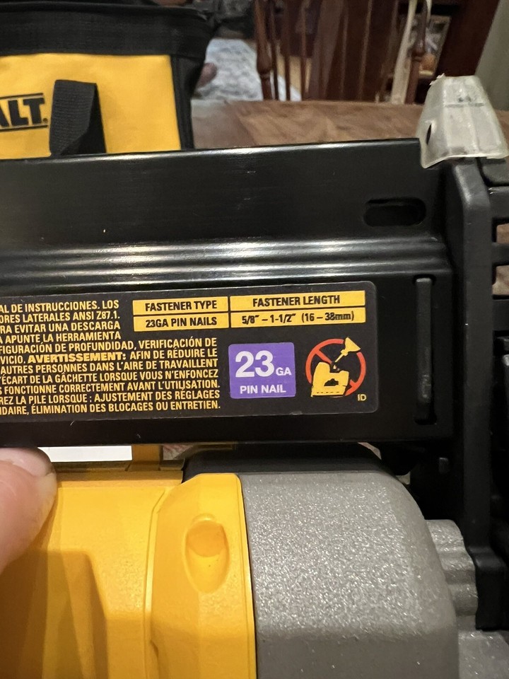 DeWalt DCN623 20V Cordless 23 Ga. Pin Nailer w/ Batt, Charger, & Bag eBay