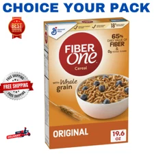 Fiber One Cereal, Original Bran, High Fiber Cereal Made with Whole Grain,19.6 oz