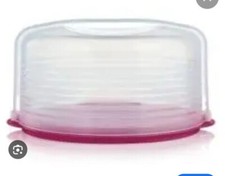 Tupperware Round Cake Taker Dark Red Cake Carrier