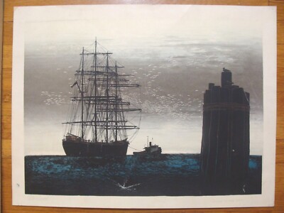 Original Elton Bennett Down to The Sea Screenprint Poster 