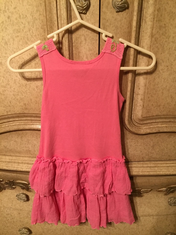 Vestido rosa babado com miçangas Lipstik Girls Boutique 6x - Imagem 2 de 4