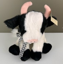 The Bearington Collection Plush Cow 11 Inch with Gift Tag