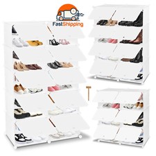 Shoe Storage Rack Cube Interlocking Plastic Cabinet Home Tidy Shelf Organizer