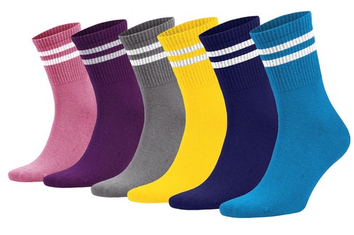 Athletic Tennis Crew Socks for Men and Women 6 Pairs - Picture 2 of 51