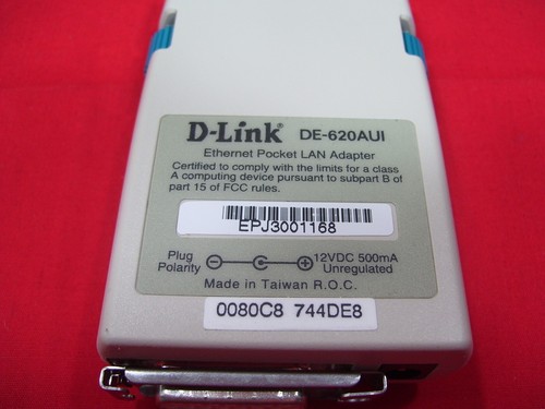 D-LINK DE-620 POCKET LAN ADAPTER AUI CONNECTOR Genuine Original w/ Retail Box - Foto 4 di 9