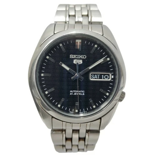 SEIKO 5 SNK361KC Automatic Men's Watch Black Dial w/ Box & Extra Link Japan