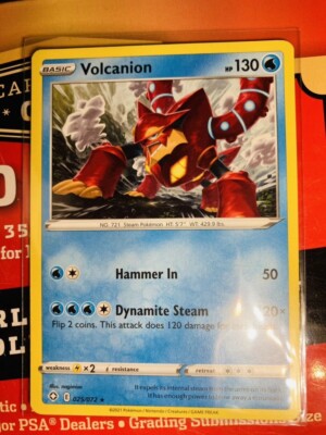 ebay pokemon card coupon Volcanion 25/72 Shining Fates Regular Rare Pokemon Card TCG Pokémon 025/072  V558