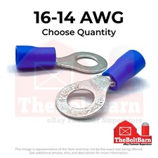 Blue PVC/Vinyl 5/16" Diameter Ring Crimp Connectors Terminals, AWG 16-14