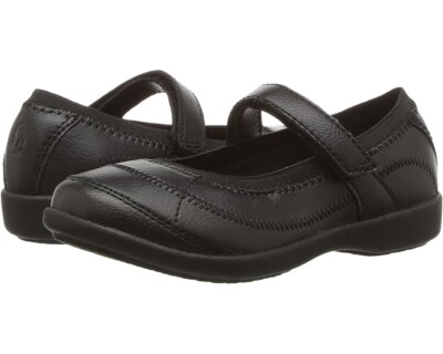 Hush Puppies Black Leather Traditional Mary Janes School Shoes