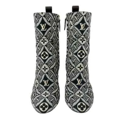 LOUIS VUITTON NL0290 Bottines Courtes Monogram 37 Noir Blanc Auth Femme - Photo 1/4