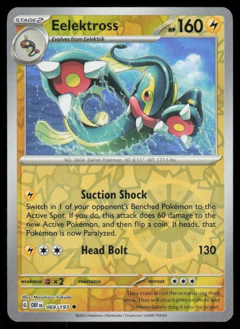 Eelektross 069/197  - Reverse Holo - Pokemon - Obsidian Flames - NM/M