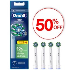 Image of NEW Oral-B Pro Cross Action Brush Replacement Toothbrush Heads White - Pack of 4