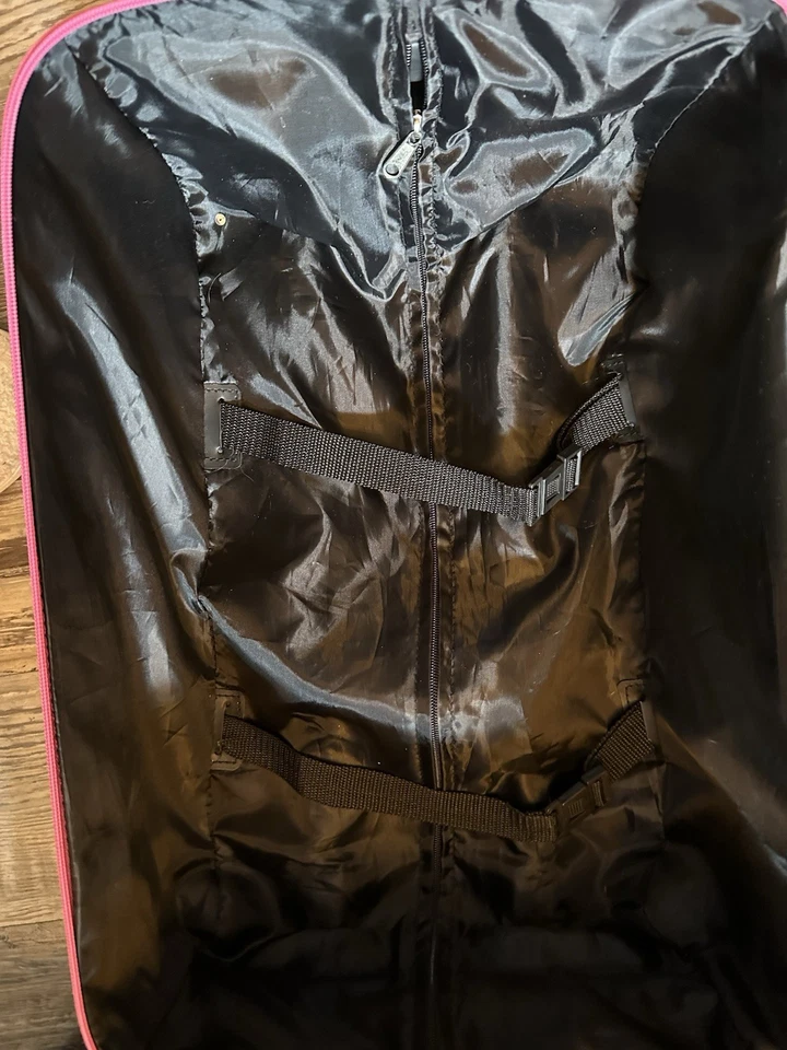 Rockland Rolling Suitcase Peace Sign Pink/Black - Image 4 of 4