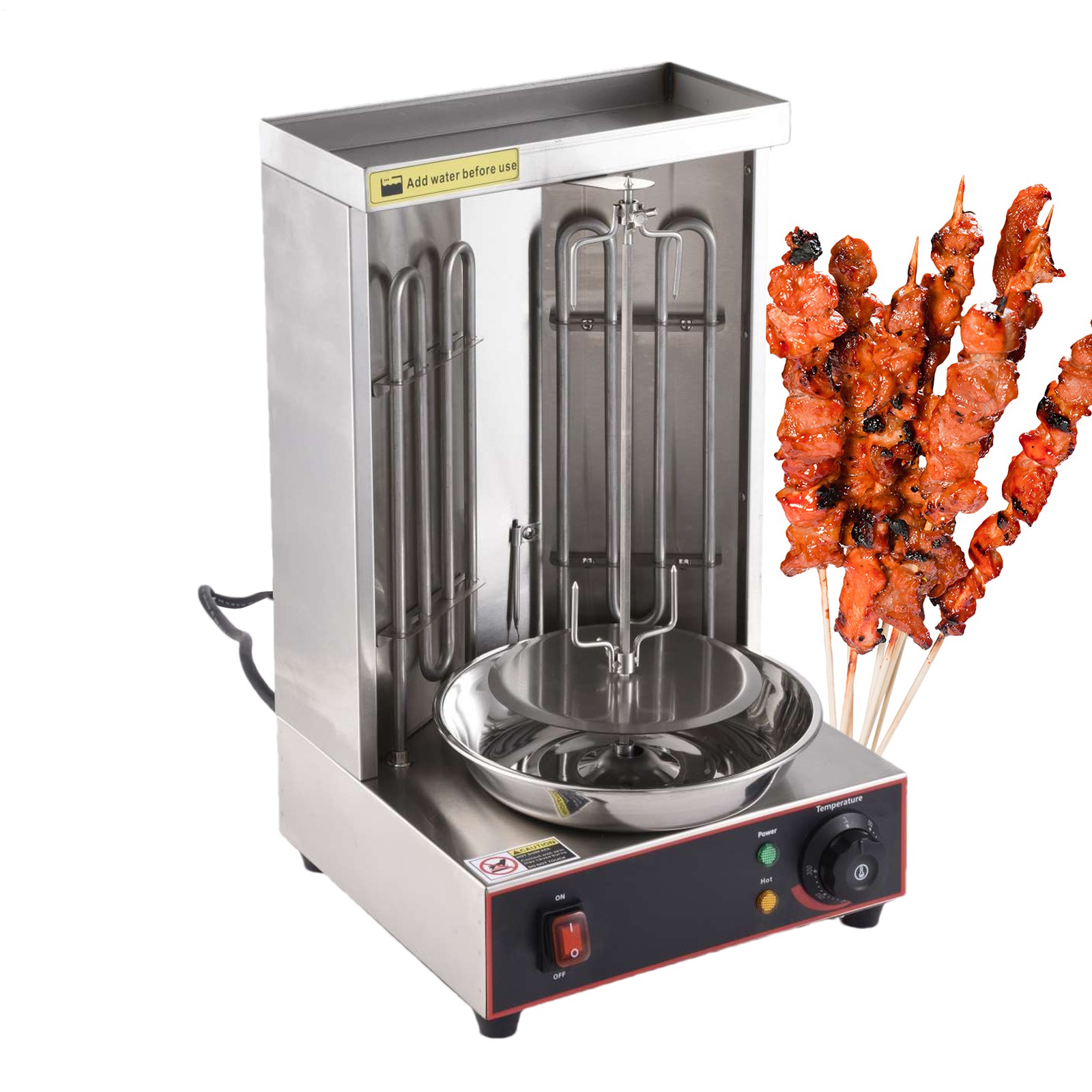 3kw Electric Turkish Barbecue Machine Stainless steel Vertical Countertop BBQ