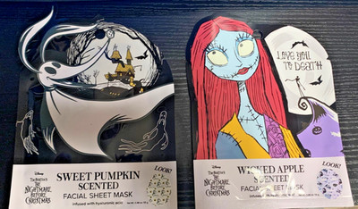 Disney Nightmare Before Xmas Sally And Zero Facial Sheet Mask Pumpkin  And Apple