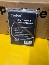 Pack of 100-Pro Safe 5X7 Clear 5" X 7" Photo & Postcard SLEEVES