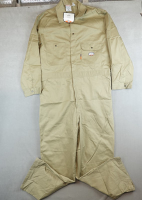 NWT Rasco FR Coveralls Overalls Flame Resistant Workwear 50 Reg 15 oz Khaki