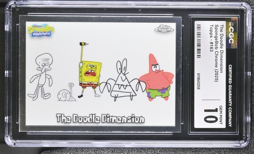 2025 Topps Chrome Spongebob The Doodle Dimension #163 CGC 10 Gem Mint LOW POP 5